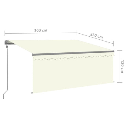 Luifel Automatisch Met Rolgordijn Led Windsensor 3X2,5 M 3 x 2.5 m