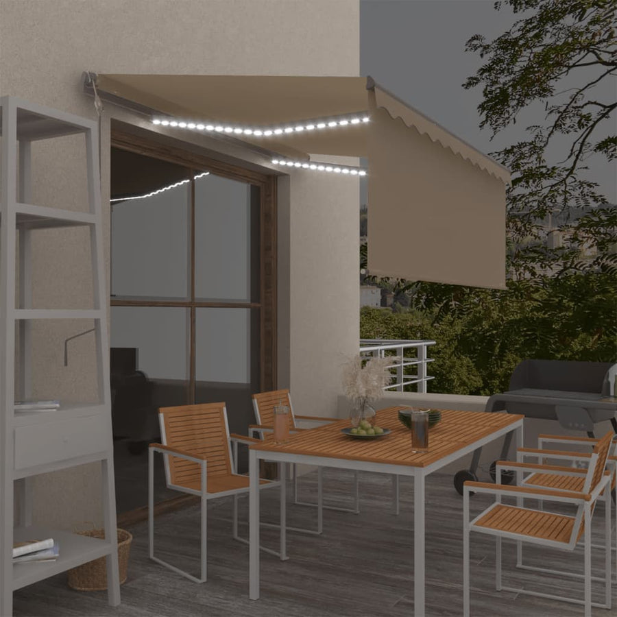 Luifel Automatisch Met Rolgordijn Led Windsensor 3X2,5 M 3 x 2.5 m