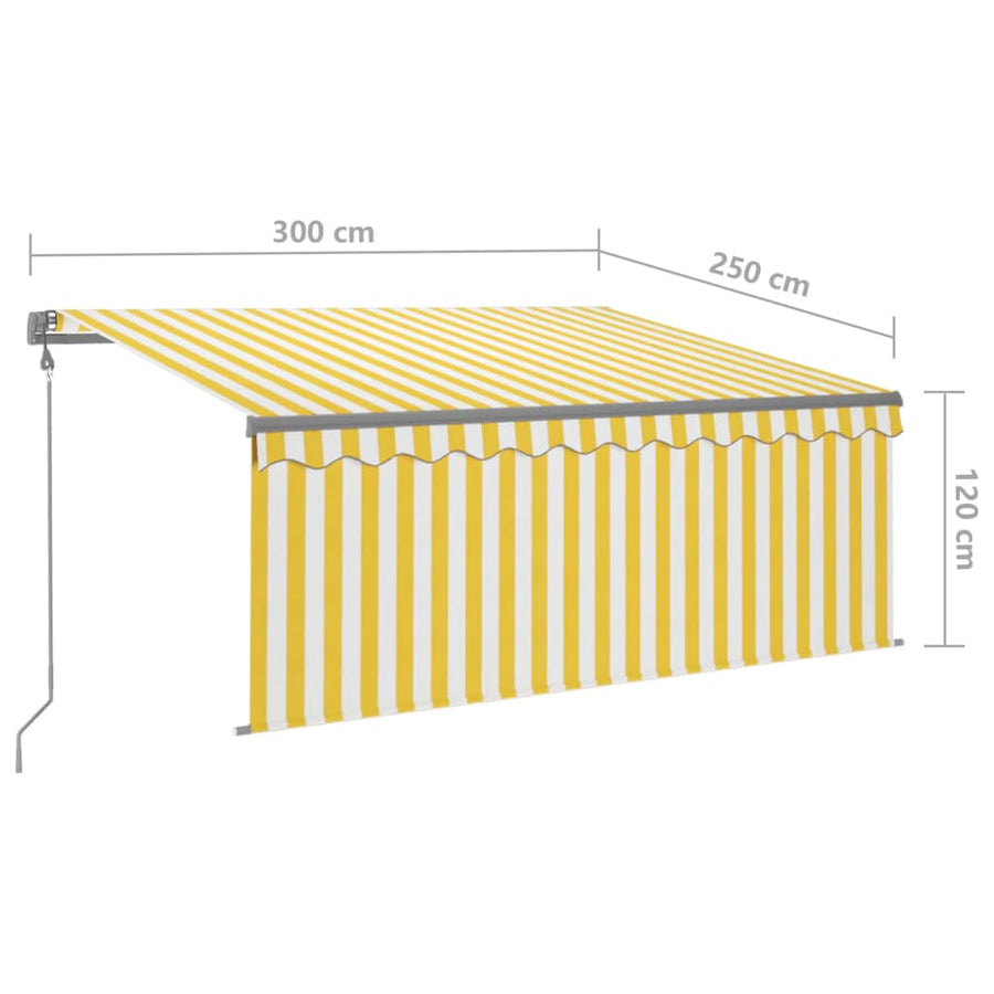 Luifel Automatisch Met Gordijn Led Windsensor 3X2,5 M 3 x 2.5 m