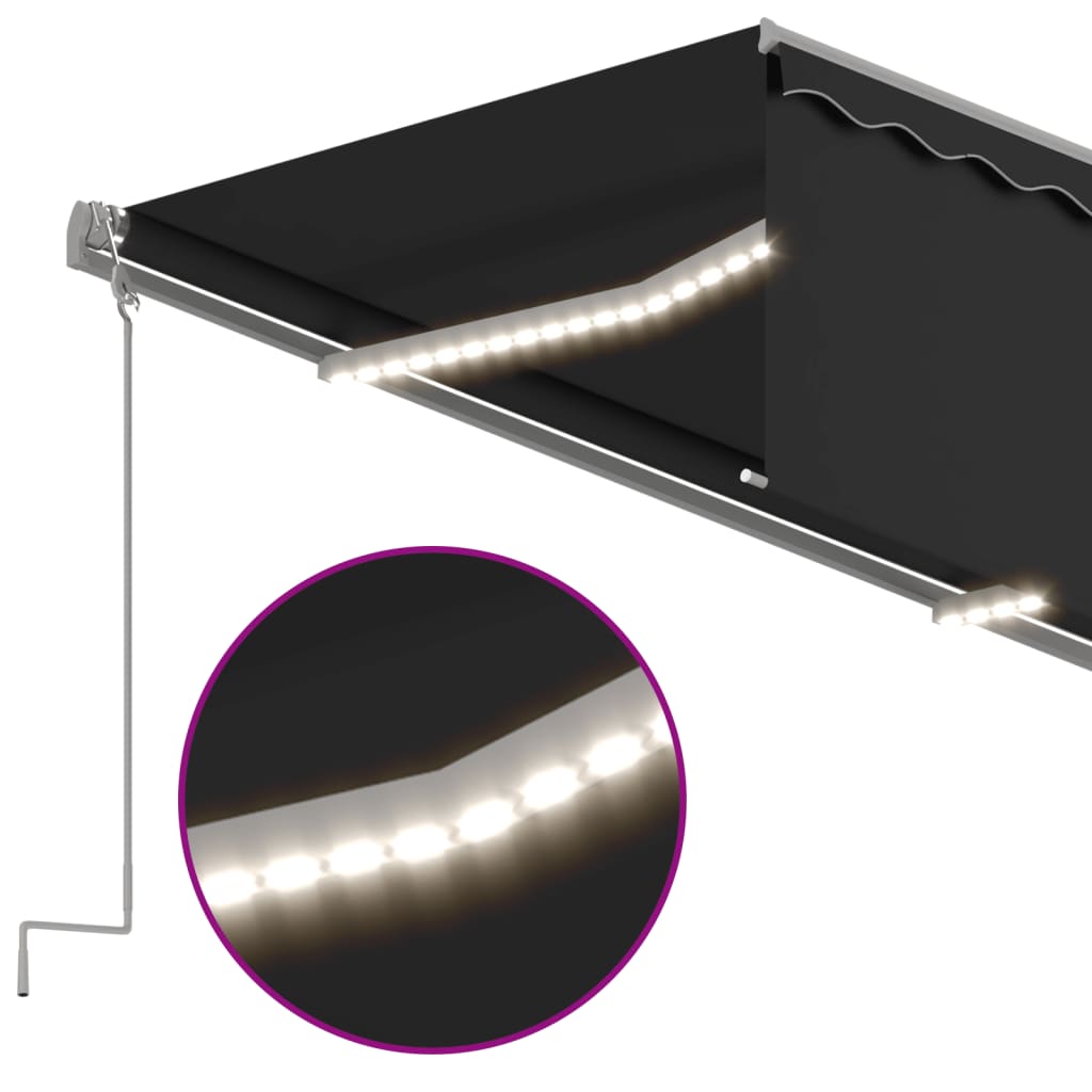 Luifel Automatisch Met Gordijn Led Windsensor 3X2,5 M 3 x 2.5 m