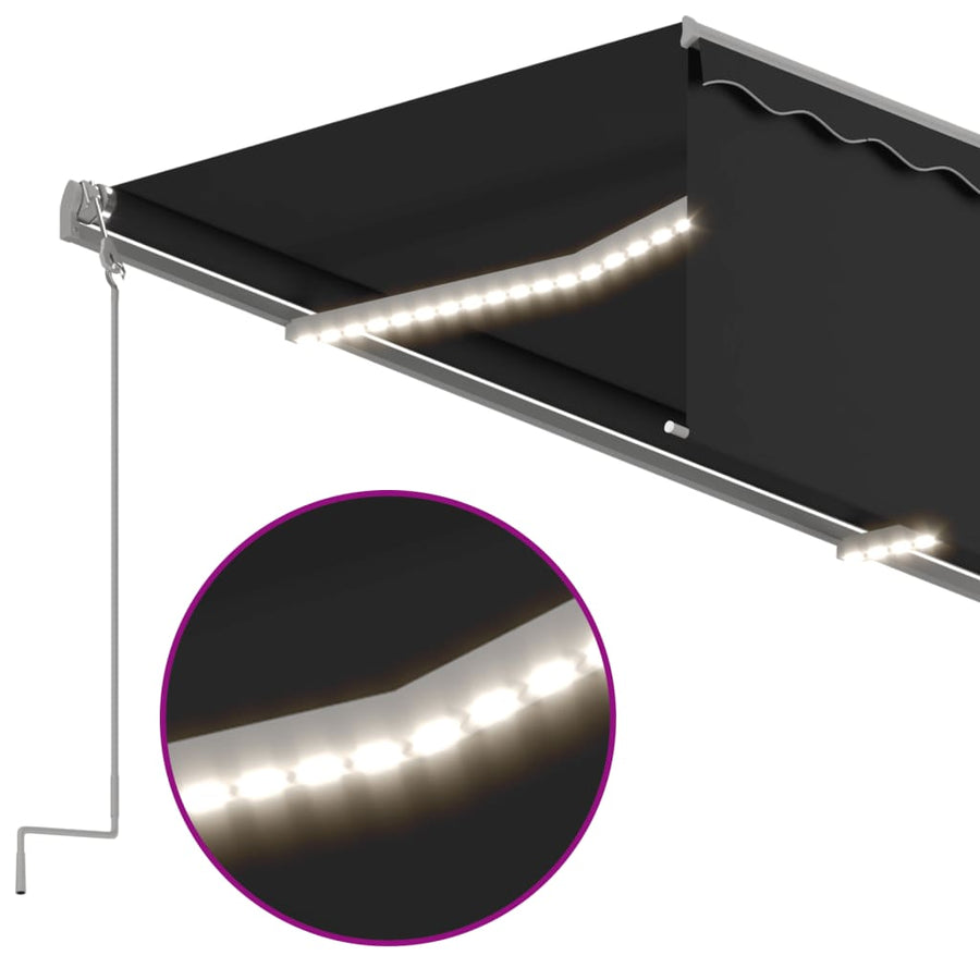 Luifel Automatisch Met Gordijn Led Windsensor 3X2,5 M 3 x 2.5 m