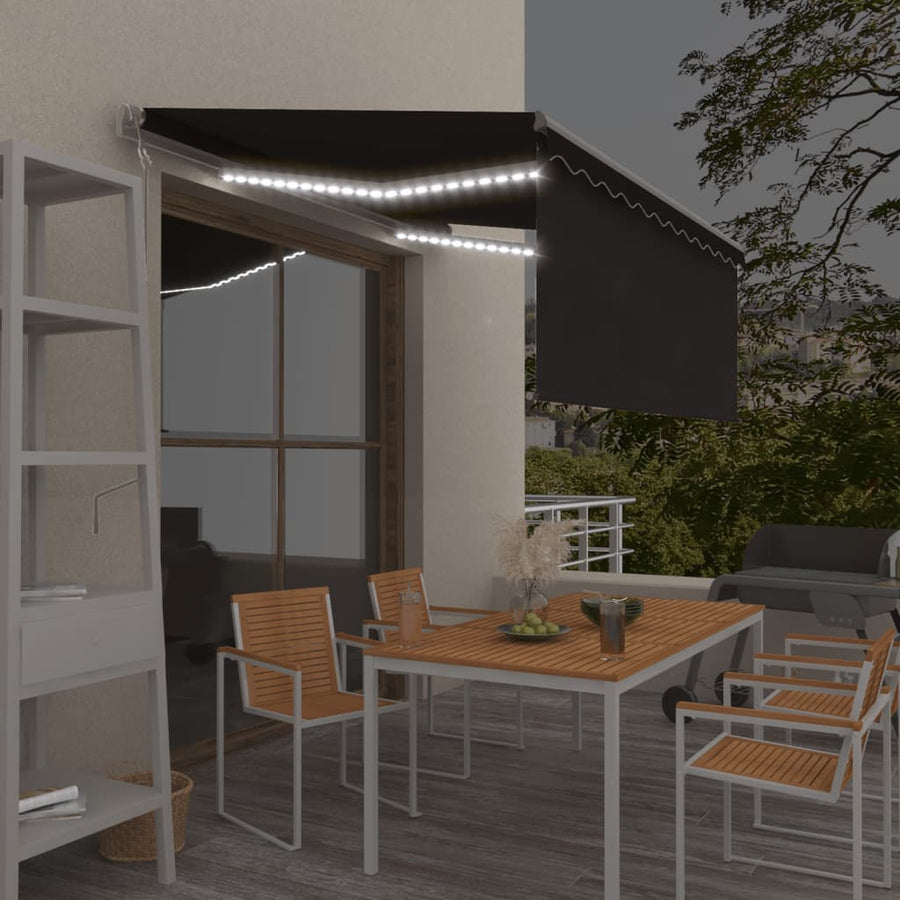 Luifel Automatisch Met Gordijn Led Windsensor 3X2,5 M 3 x 2.5 m