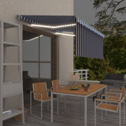 Luifel 3,5x2,5 m blauw wit met LED