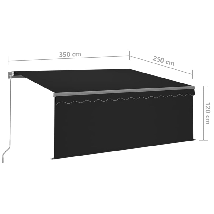 Luifel Handmatig Uittrekbaar Rolgordijn Led 3,5X2,5 M 3.5 x 2.5 m Antraciet