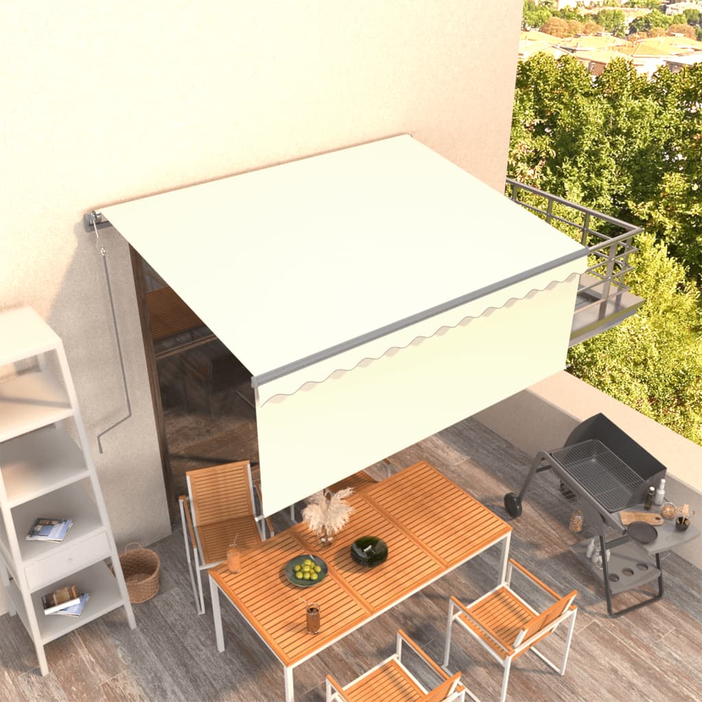 Luifel Automatisch Uittrekbaar Rolgordijn 3,5X2,5 M Kleur 3.5 x 2.5 m Crème