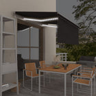 Luifel 3,5x2,5 m met rolgordijn LED windsensor antraciet