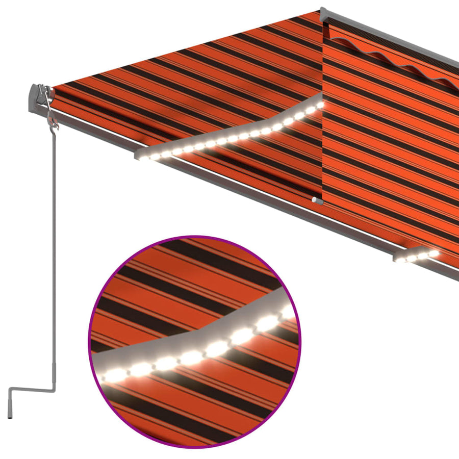 Luifel Met Rolgordijn, Led En Windsensor 3,5X2,5 M 3.5 x 2.5 m