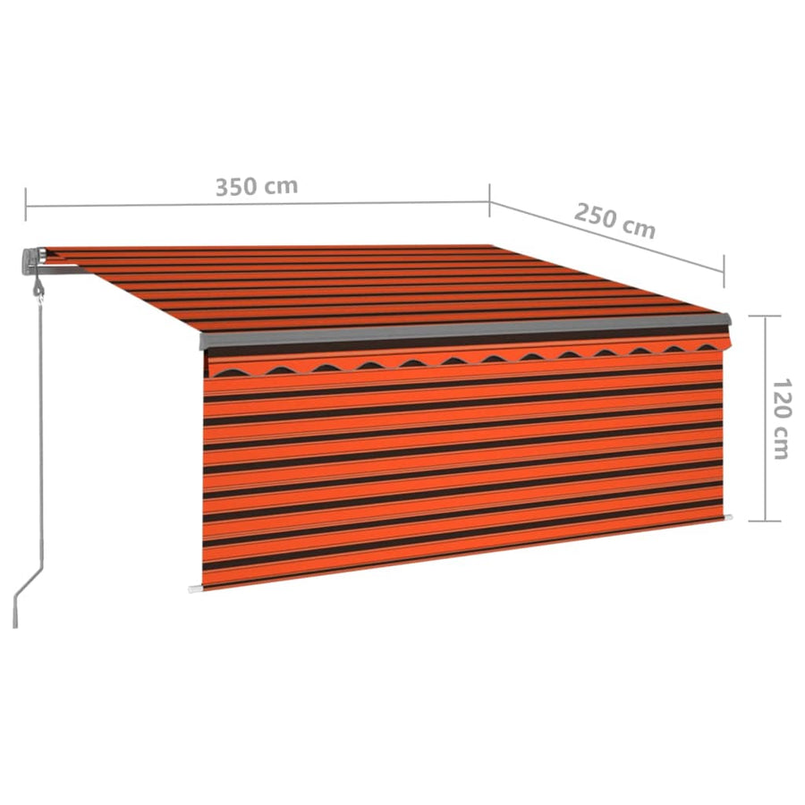 Luifel Met Rolgordijn, Led En Windsensor 3,5X2,5 M 3.5 x 2.5 m