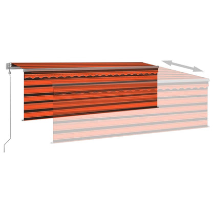 Luifel Automatisch Uittrekbaar Rolgordijn Oranje Bruin 4 x 3 m Multikleur