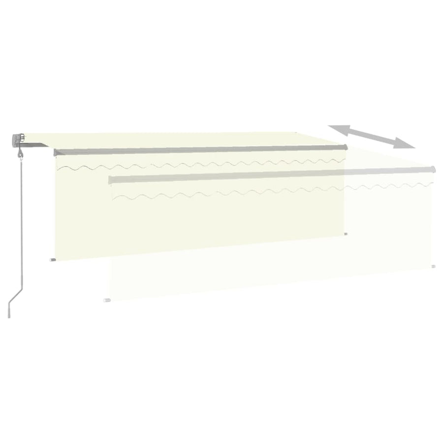 Luifel Automatisch Met Rolgordijn Led Windsensor 4 x 3 m Crème