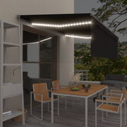 Luifel 4x3 m met rolgordijn LED windsensor antraciet