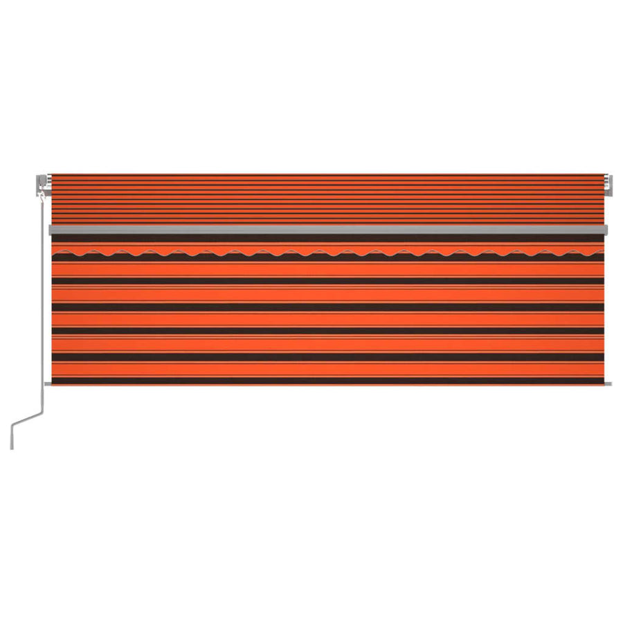 Luifel Handmatig Uittrekbaar Rolgordijn Led 4,5X3M Oranje Bruin 4.5 x 3 m Multikleur