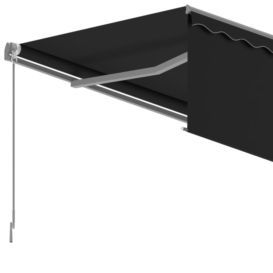 Luifel Handmatig Uittrekbaar Met Rolgordijn 5X3 M Antraciet 5 x 3 m