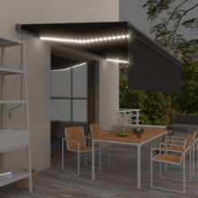 Luifel Handmatig Uittrekbaar Met Rolgordijn Led 5X3 M Antraciet 5 x 3 m