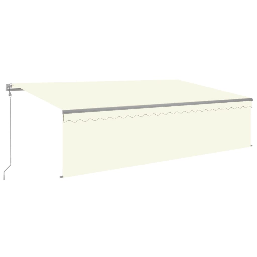 Luifel automatisch met rolgordijn LED windsensor 5x3 m crème