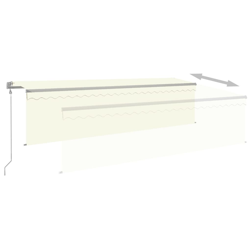 Luifel automatisch met rolgordijn LED windsensor 5x3 m crème