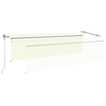Luifel automatisch met rolgordijn LED windsensor 5x3 m crème