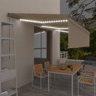 Luifel 6x3 m handmatig uittrekbaar met rolgordijn en led crème