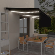 Luifel 6x3 m antraciet met led en rolgordijn