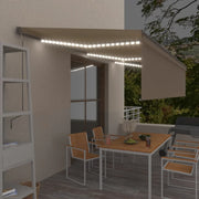 Luifel 6x3 m automatisch met rolgordijn en led crème