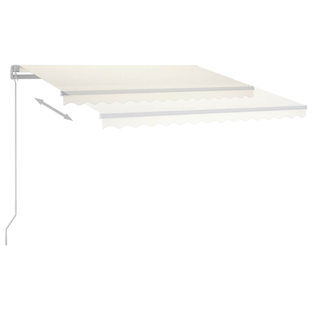 Luifel vrijstaand handmatig uittrekbaar 300x250 cm crèmekleurig