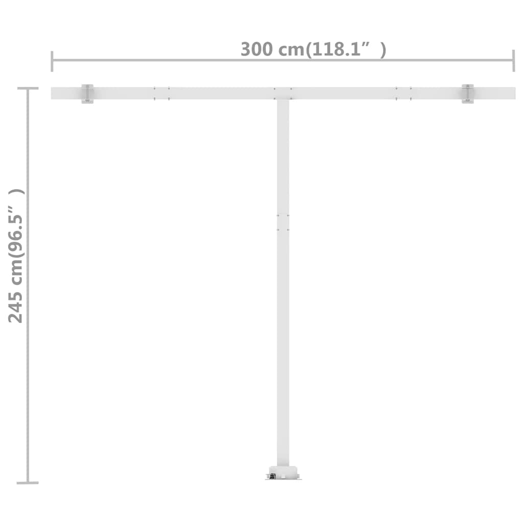 Luifel vrijstaand handmatig uittrekbaar 300x250 cm crèmekleurig