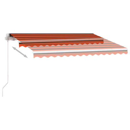 Luifel Vrijstaand Handmatig Uittrekbaar Oranje Bruin 300 x 250 cm Multikleur