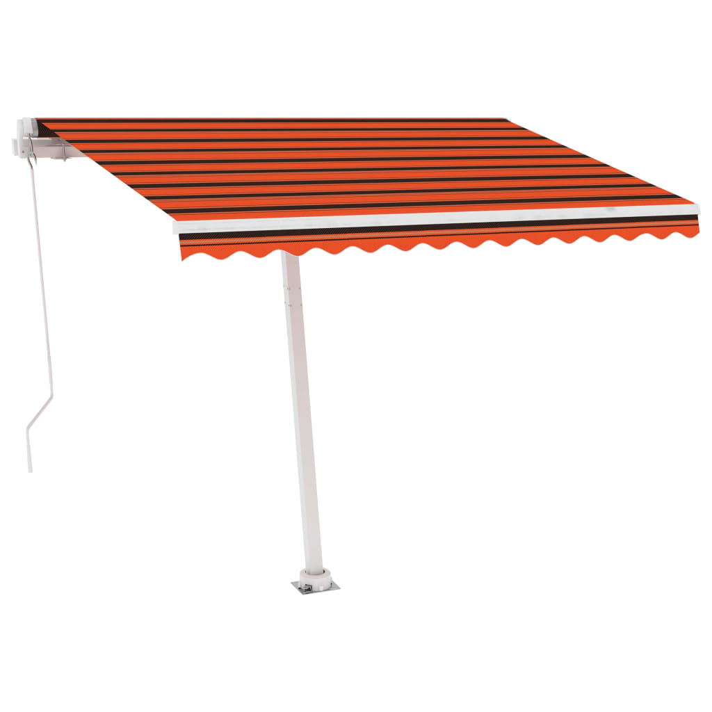 Luifel Handmatig Uittrekbaar Met Led Oranje En Bruin 300 x 250 cm Multikleur