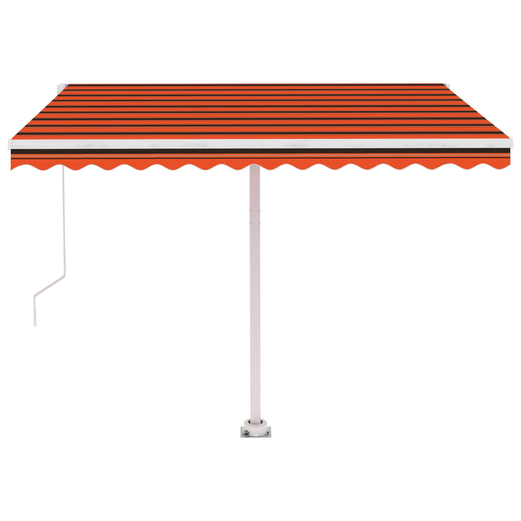 Luifel Handmatig Uittrekbaar Met Led Oranje En Bruin 300 x 250 cm Multikleur