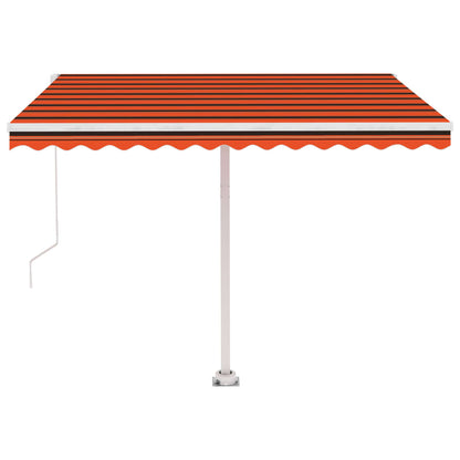Luifel Handmatig Uittrekbaar Met Led Oranje En Bruin 300 x 250 cm Multikleur