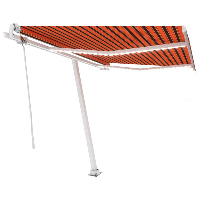 Luifel Automatisch Met Led Windsensor Oranje Bruin 300 x 250 cm Multikleur