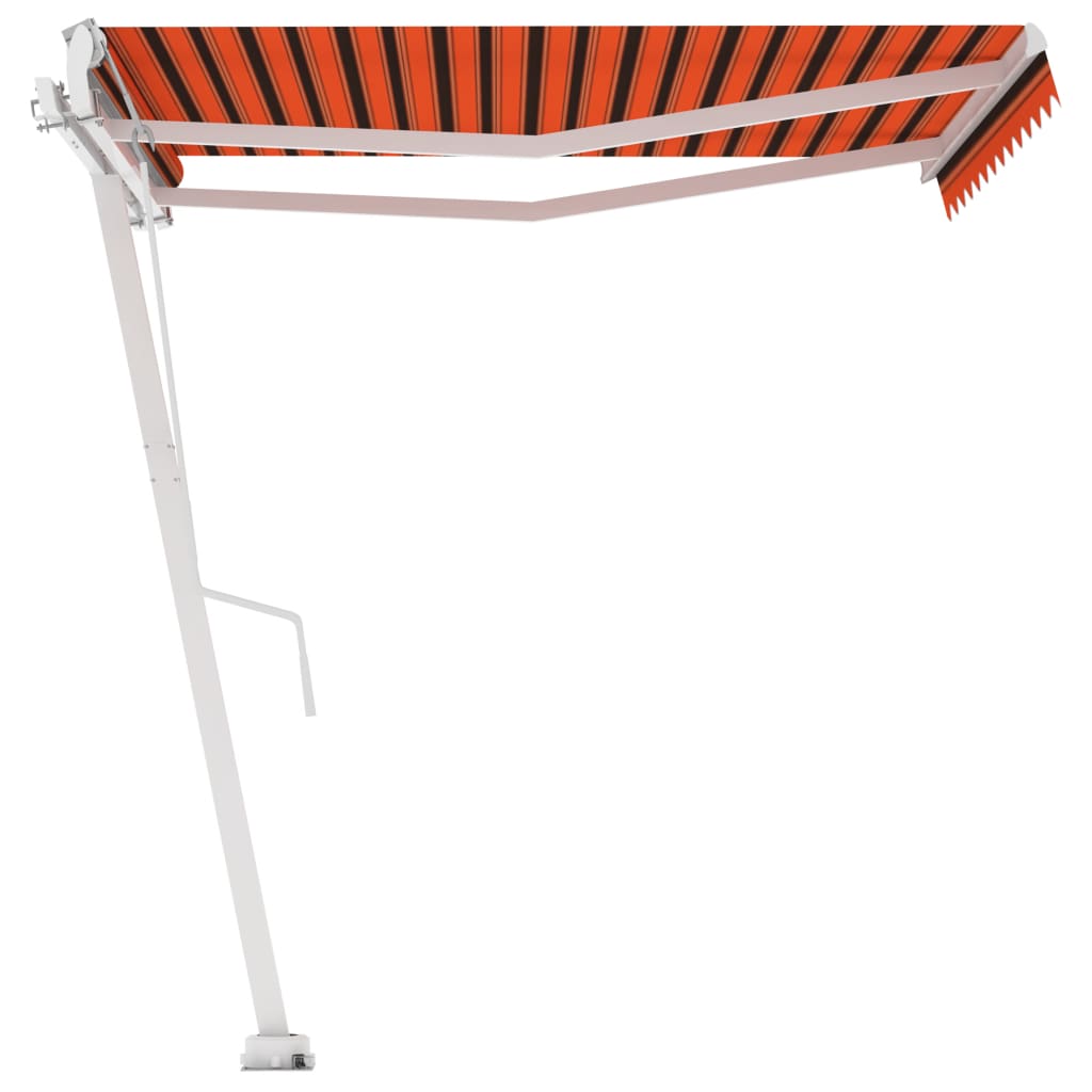 Luifel Vrijstaand Handmatig Uittrekbaar Oranje Bruin 350 x 250 cm Multikleur