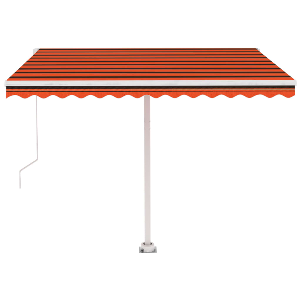 Luifel Vrijstaand Handmatig Uittrekbaar Oranje Bruin 350 x 250 cm Multikleur