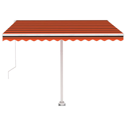 Luifel Vrijstaand Handmatig Uittrekbaar Oranje Bruin 350 x 250 cm Multikleur