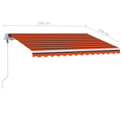 Luifel Vrijstaand Handmatig Uittrekbaar Oranje Bruin 350 x 250 cm Multikleur