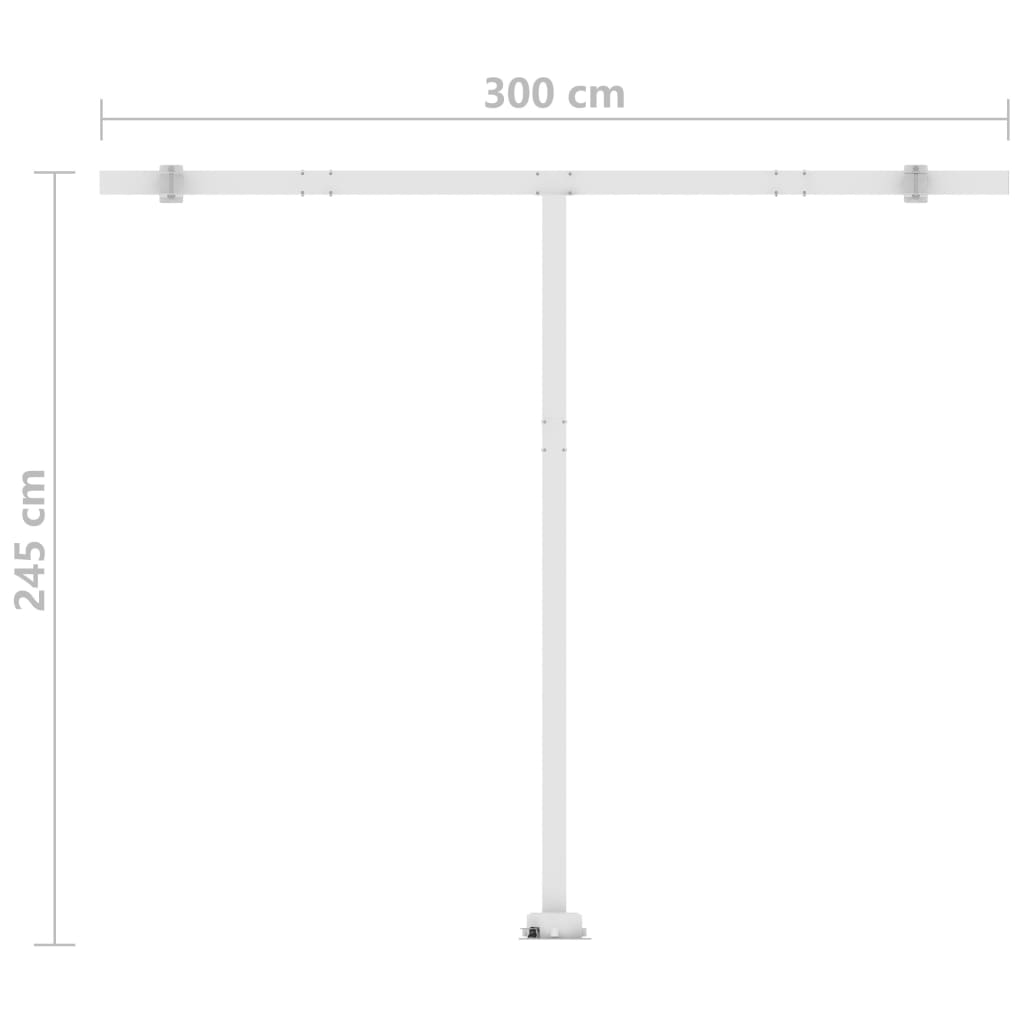 Luifel Handmatig Uittrekbaar Met Led 350X250 Cm Geel En Wit 350 x 250 cm