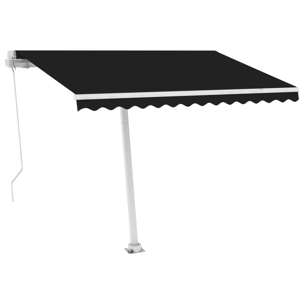 Luifel Handmatig Uittrekbaar Met Led 350X250 Cm Antracietkleur 350 x 250 cm