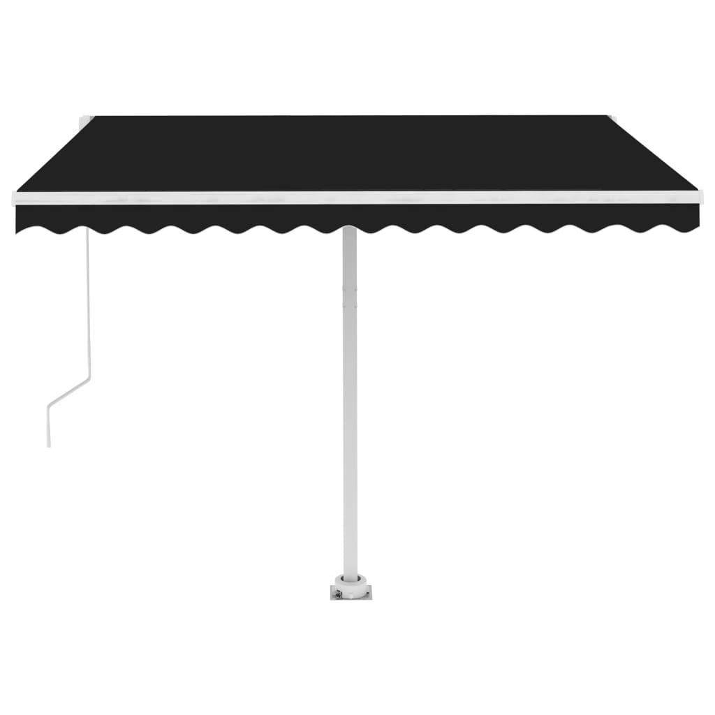 Luifel Handmatig Uittrekbaar Met Led 350X250 Cm Antracietkleur 350 x 250 cm