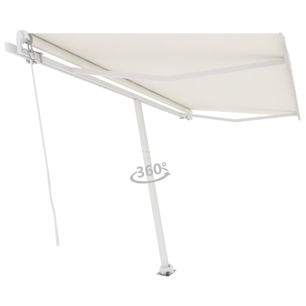 Luifel vrijstaand handmatig uittrekbaar 400x300 cm crèmekleurig