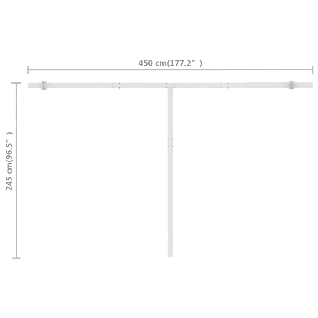 Luifel vrijstaand handmatig uittrekbaar 400x300 cm crèmekleurig