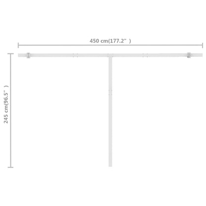 Luifel vrijstaand handmatig uittrekbaar 400x300 cm crèmekleurig