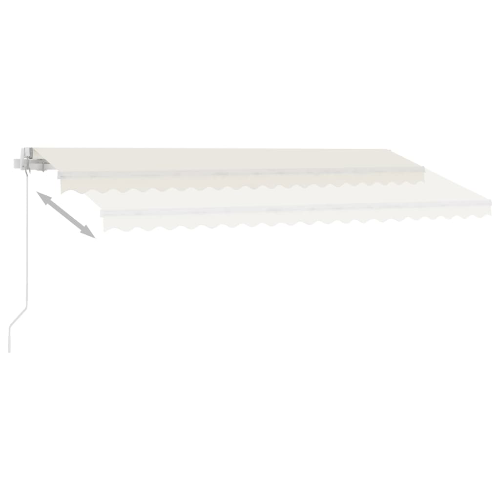 Luifel vrijstaand handmatig uittrekbaar 400x300 cm crèmekleurig