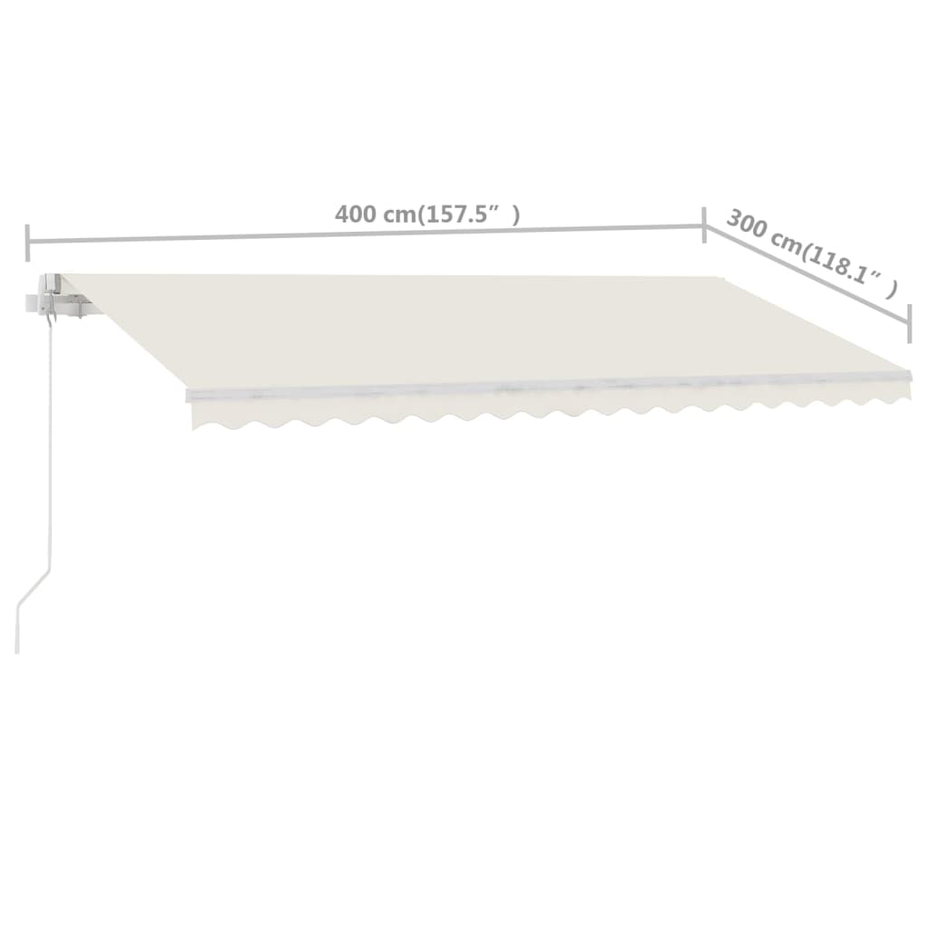 Luifel vrijstaand handmatig uittrekbaar 400x300 cm crèmekleurig