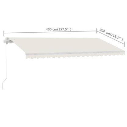 Luifel vrijstaand handmatig uittrekbaar 400x300 cm crèmekleurig