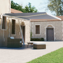 Luifel Vrijstaand Handmatig Uittrekbaar 450 x 300 cm Blauw en wit