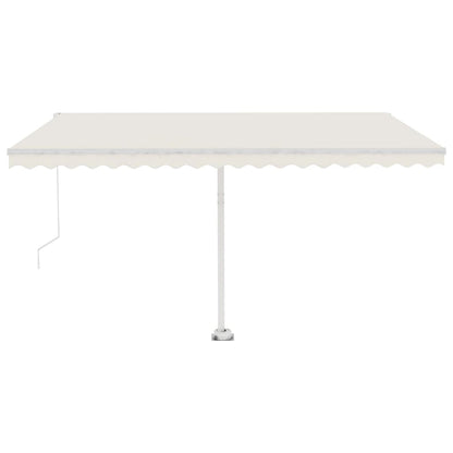 Luifel vrijstaand handmatig uittrekbaar 450x300 cm crèmekleurig