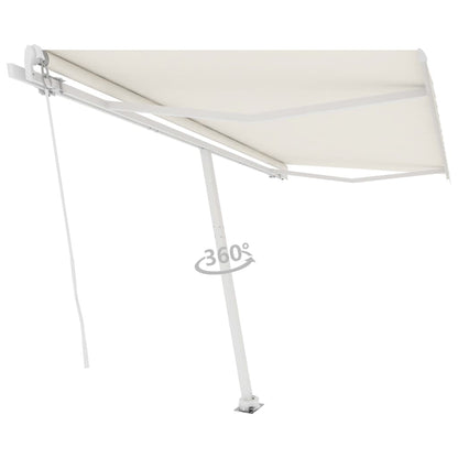 Luifel vrijstaand handmatig uittrekbaar 450x300 cm crèmekleurig