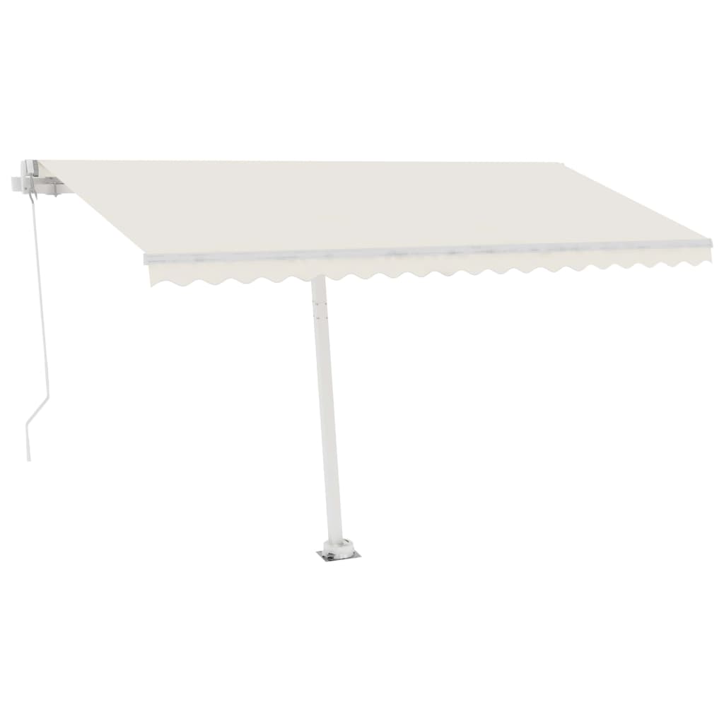 Luifel vrijstaand handmatig uittrekbaar 450x300 cm crèmekleurig