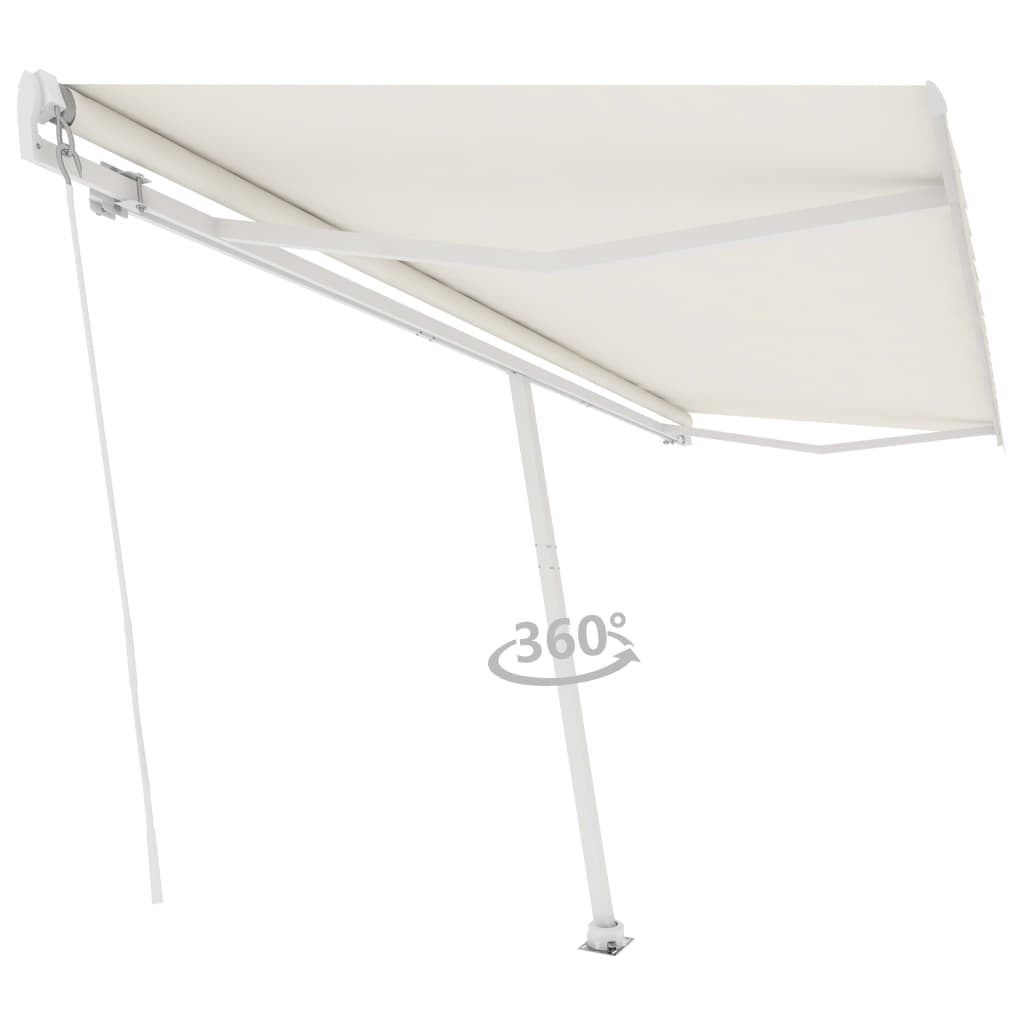 Luifel vrijstaand handmatig uittrekbaar 500x300 cm crèmekleurig