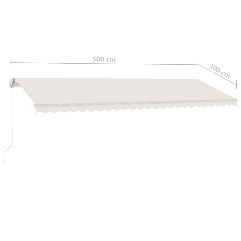 Luifel vrijstaand handmatig uittrekbaar 500x300 cm crèmekleurig
